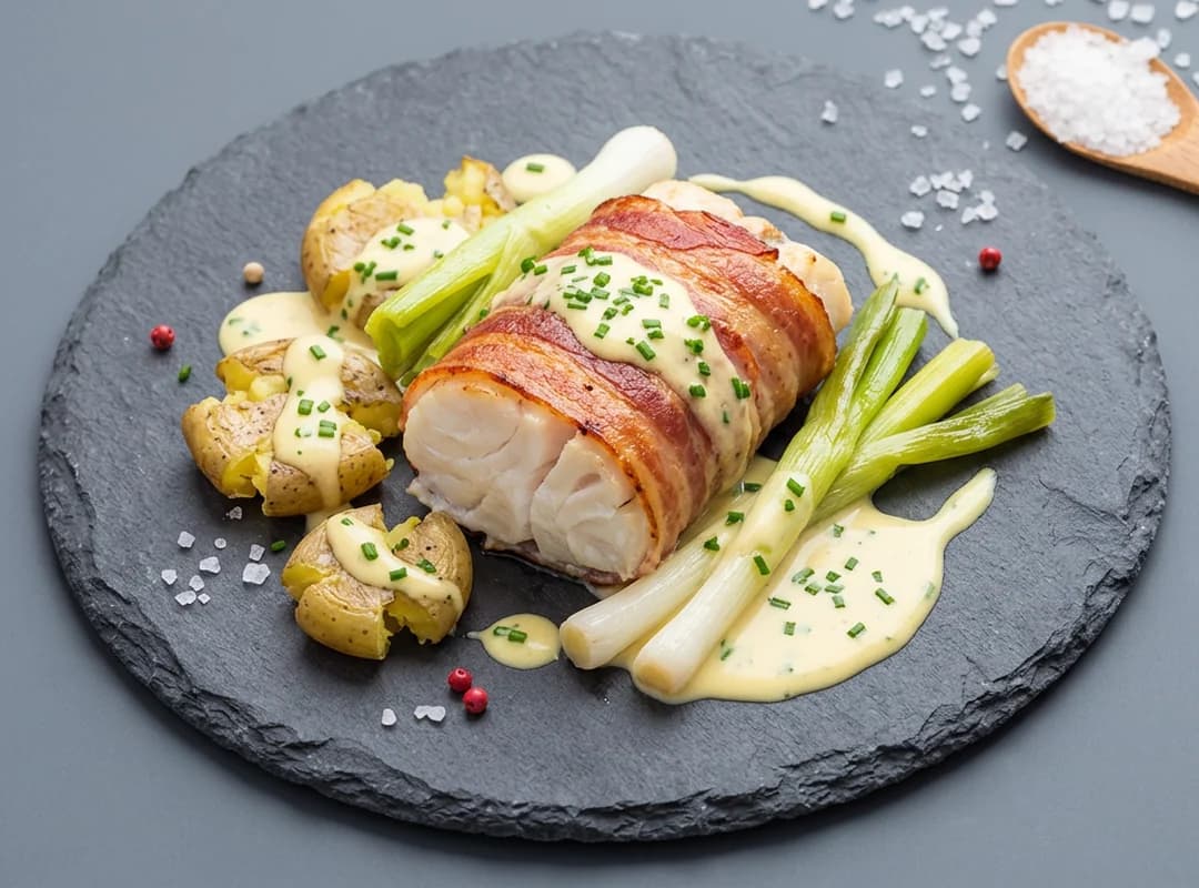 Torskeloin med bacon